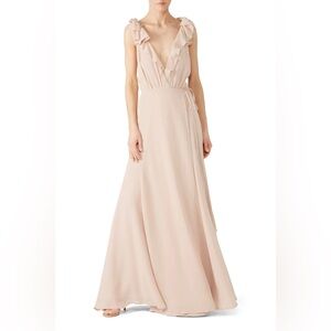 Reformation Peppermint bridesmaid wrap dress champagne xs